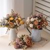 Artificial Rose Bouquet Fake Floral Ornament Complete Set Arrangement