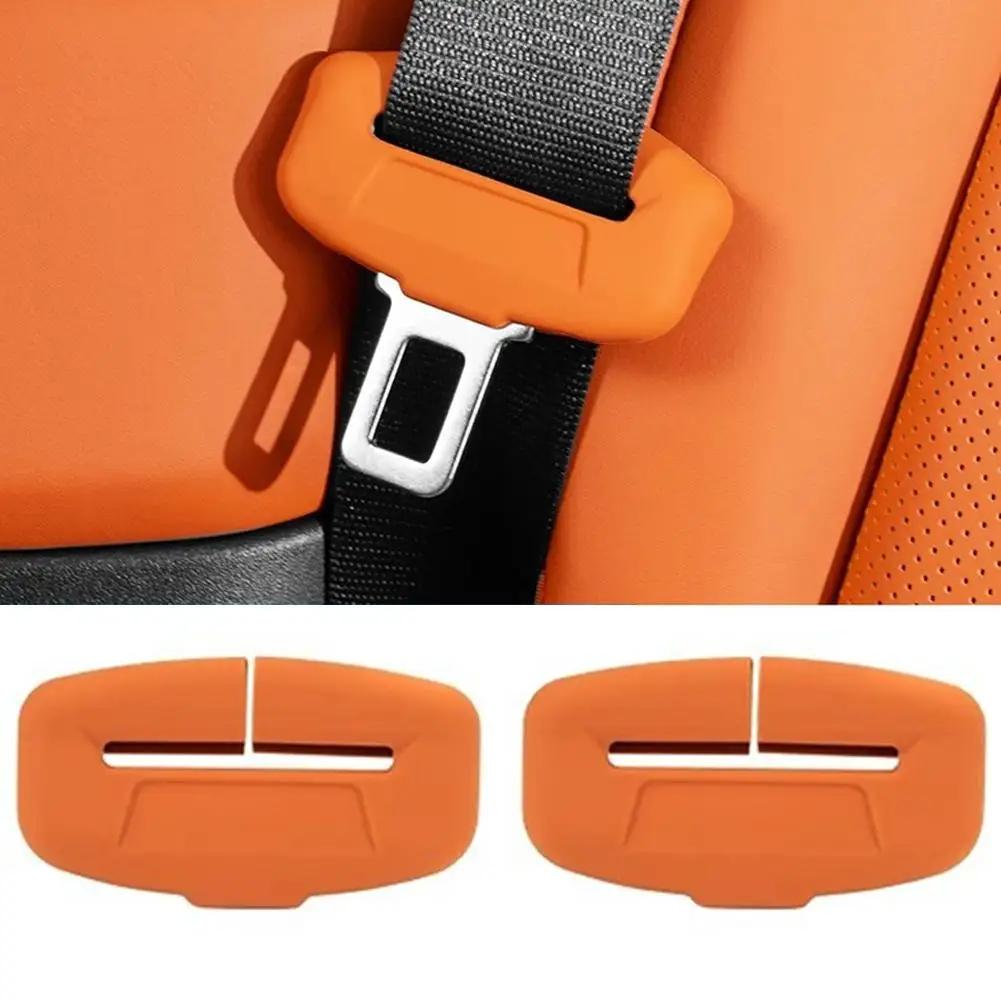 2Pcs Silicone Car Seat Belt Cover Universal Anti-Collision Decoration Belt Buckle  Protector Seat Protector Seat Car X3B2
