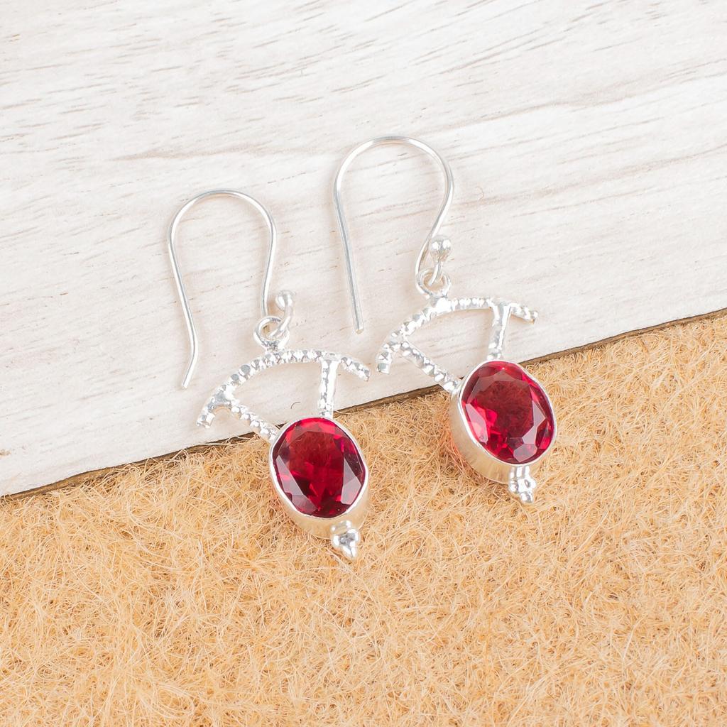 Pink Rubellite Gemstone 925 Sterling Silver Jewelry Drop/Dangle Earrings 1.50" EE-51-10