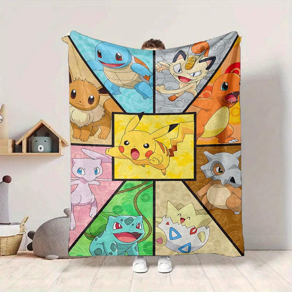 1PC Pokemon, Blanket Soft Warm All Season Throw for Sofa, Bed, Car, Office Vibrant Colorful Design, Durable & Cozy Gift