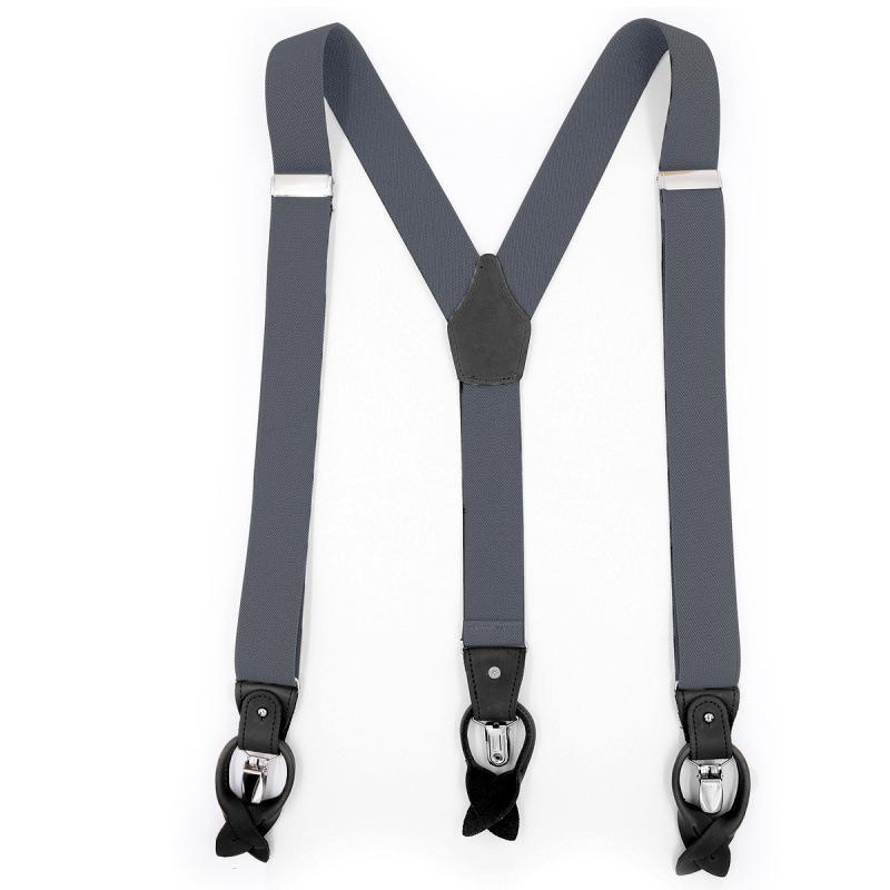 Fashion Adjustable Men's Suspenders Buttons Braces 3 Clips Dual Casual Suspensorios with Belt Strap 3.5cm X 120cm