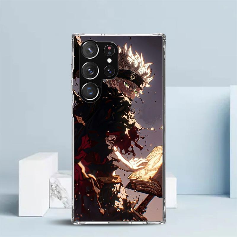 Black C-Clovers Anime Phone Case For Samsung Galaxy S24 S25 Edge S26 Ultra S22 S23 Plus S21 + S20 FE Soft TPU Back Cover Galaxy