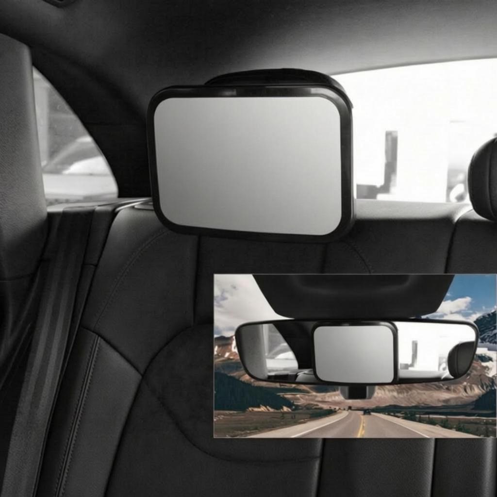 Backseat Baby Viewing Mirror No Tools Required Headrest-Mounted