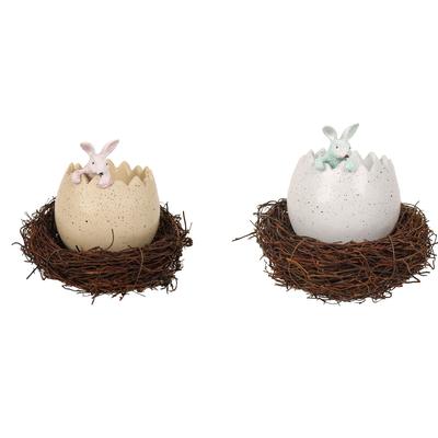 Cute Shell-Breaking Bunny Resin Home Decorative Ornaments DIY Decoration