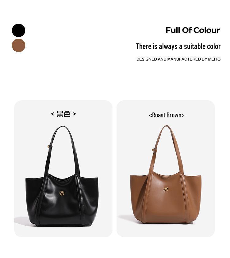 Luxurious 2025 Vegetable-Tanned Leather Tote: Spacious, High-End Handbag for Commute & Laptop Storage