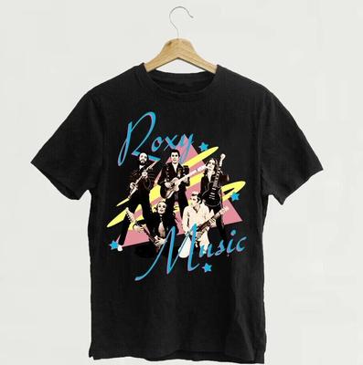 Roxy Music Band In Conert Baumwolle Schwarz Alle Größen Unisex T-Shirt Tops Tee