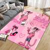 Rosa Panther Flanellmuster Quadratischer Teppich, Läufer, Teppich für Wohnzimmer Schlafzimmer Sofa Spielzimmer Dekor, Rutschfeste Fußmatte