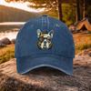 Steampunk French Bulldog Baseball Cap Adjustable Cotton Washed Outdoor Golf Accessory