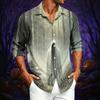 Men's Casual Long Sleeve Button Down Shirt Loose Fit Printed Pattern