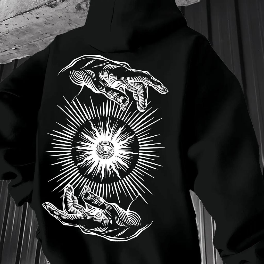 Модне вінтажне худі з принтом для чоловіків, худі з довгим рукавом на осінь-зиму, повсякденне худі для вулиці, новий чоловічий одяг