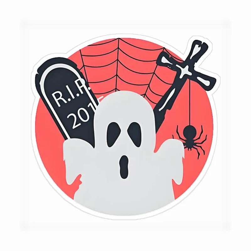 8CM Spooky Kawaii Halloween Sticker Matte Vinyl Car Decals Pumpkins Bats Ghosts Cute Pegatinas for Laptops Pitcher Phone Cases