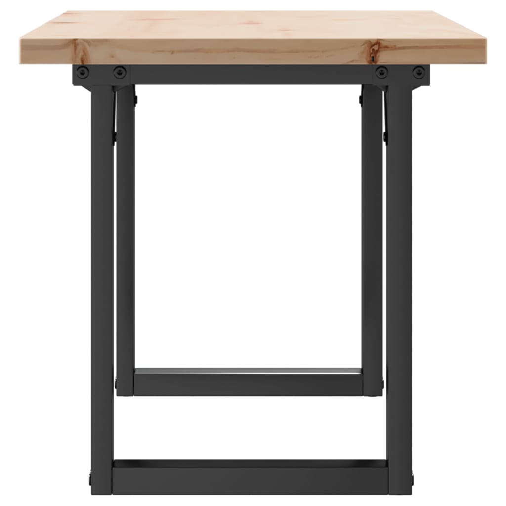 Coffee Table with O Shaped Frame 100 x 50 x 45.5 cm Solid Pine Wood Steel