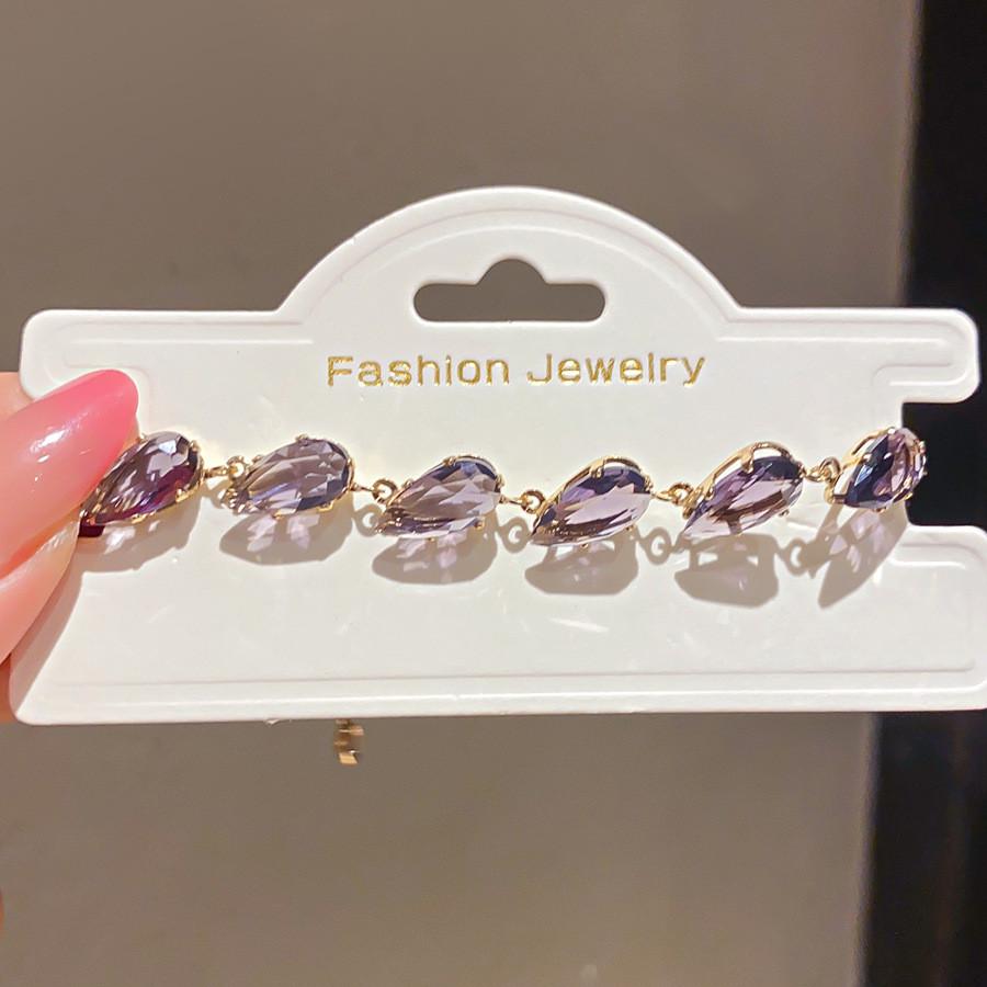 Elegant Zircon Water Drop Jewelry Bracelet For Womens Fashion Accessories