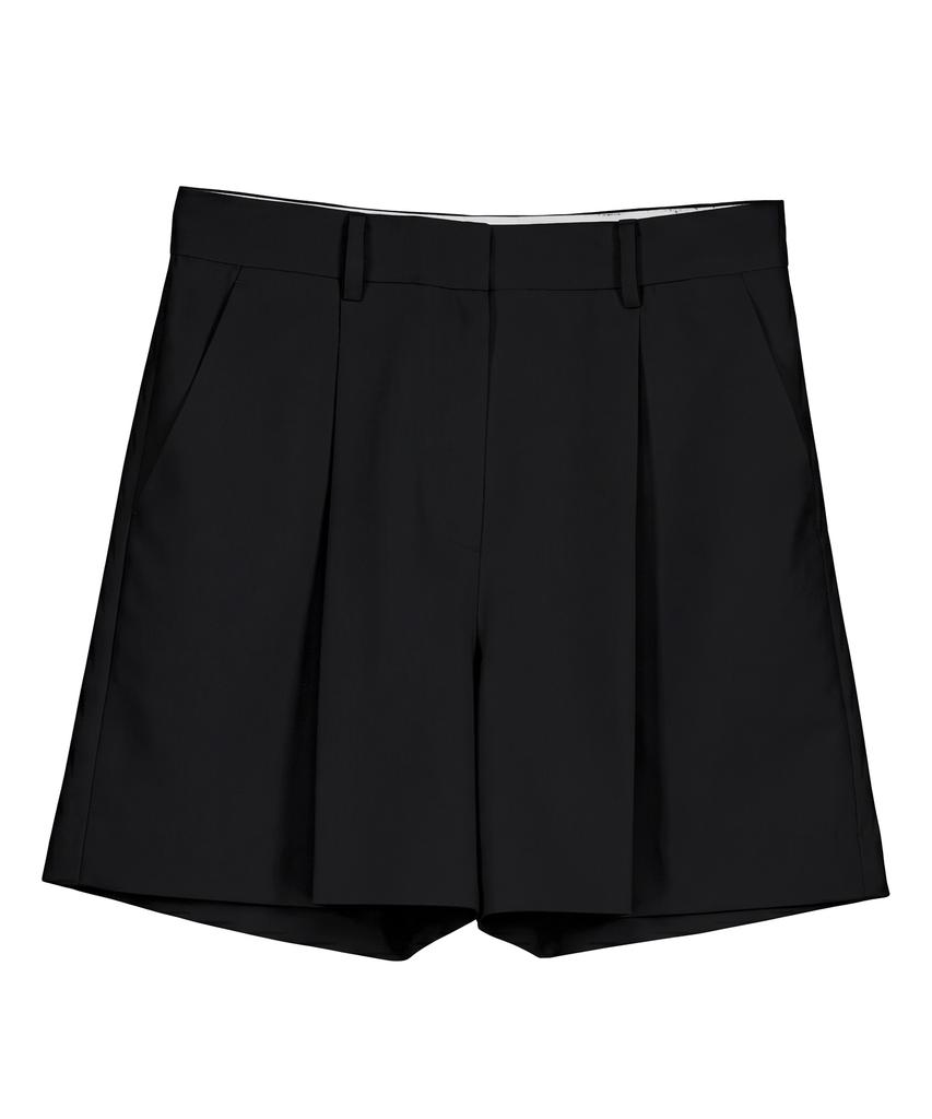 Myuleus Wool Pintuck Shorts Women'S Shorts [Black]
