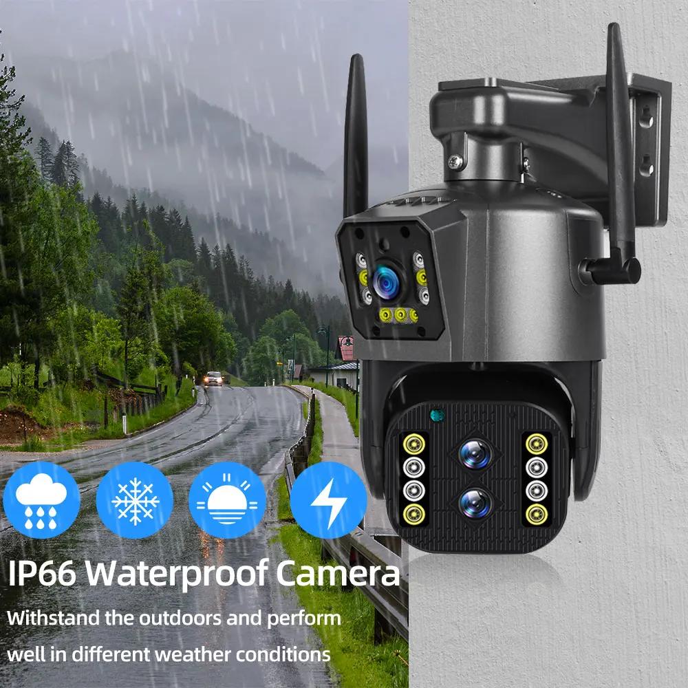 5K 12MP WiFi Camera Wireless Outdoor 10X Zoom Dual Lens Security Protection Surveillance Cameras Auto Tracking P2P CCTV PTZ Cam