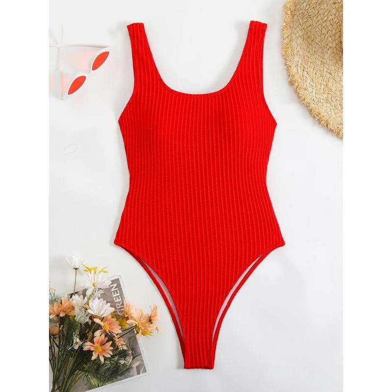 2025 Striped One Piece Swimsuit Women Sexy Strappy Swimwear Female Solid Bathers Bathing Swimming Swim Suit Beachwear