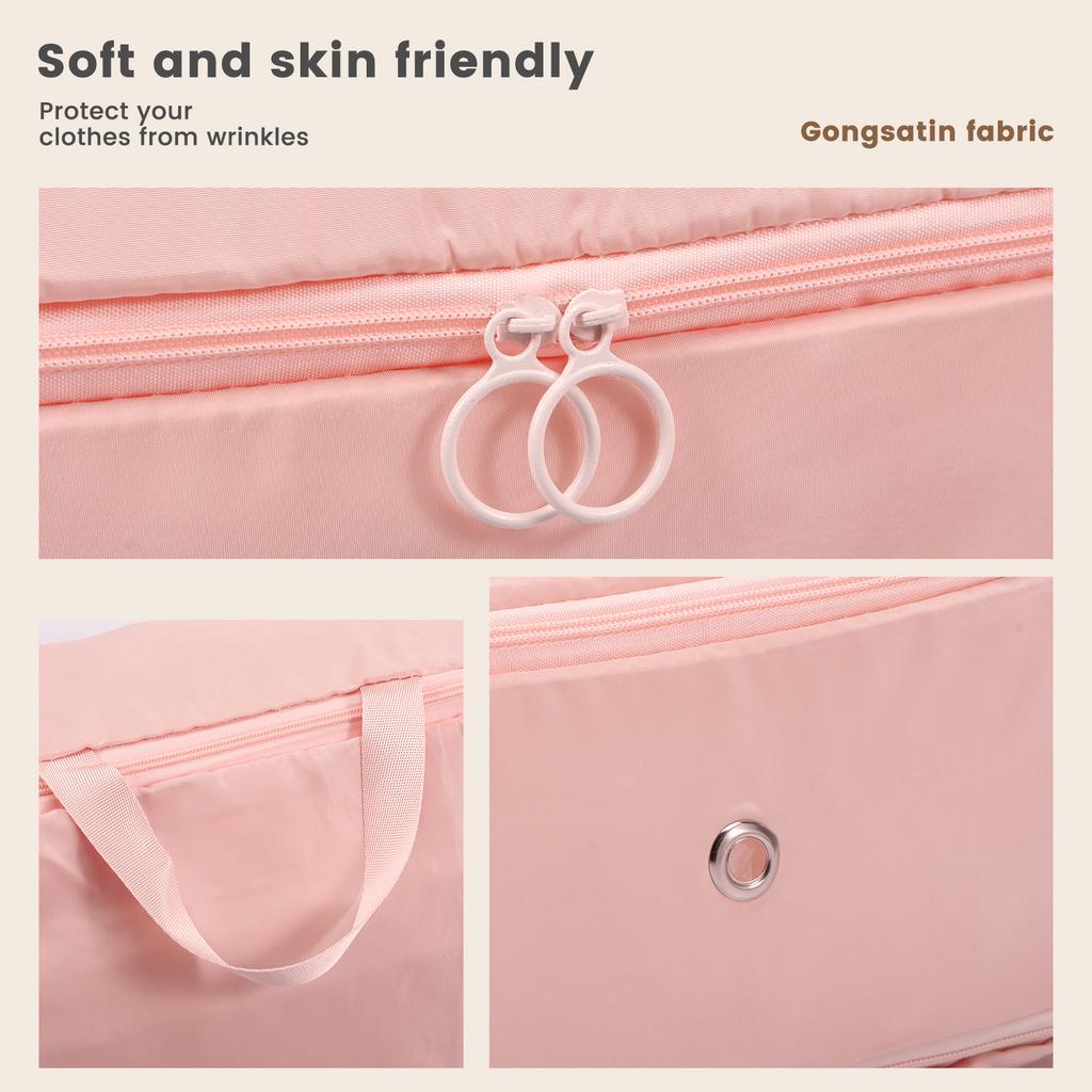 Compression Storage Bag with Zipper Quilt Clothes Closet Cabinet Organizer Space Saving Self Compression Clothes Bedding Storage