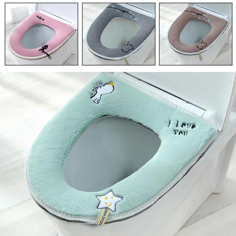 Buy Universal Bathroom Toilet Seat Cover Soft Keep Warm Plush Toilet