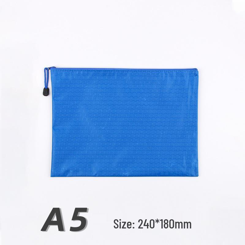 Creative Oxford Cloth A4 Document Bag - Waterproof, Colored Zipper, Handheld for Students or Office Use