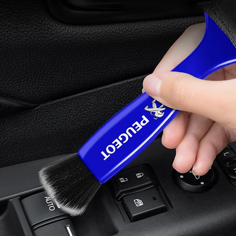 Multifunctional Car Cleaning Clean Tools Dust Removal Double-ended Brushes For Peugeot 308 408 508 RCZ 208 3008 2008 206 207 307