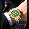 2025 Luxury Watch Men Business Fashion Waterproof Stainless Steel Chronograph Moon Phase Quartz Wristwatch Male Clock