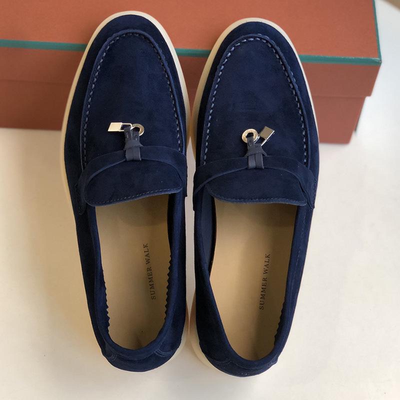 Europeiska & Amerikanska Mockasiner i Kohud - Mjuk Sula Brittisk Stil Slip-on Dam Casual Skor