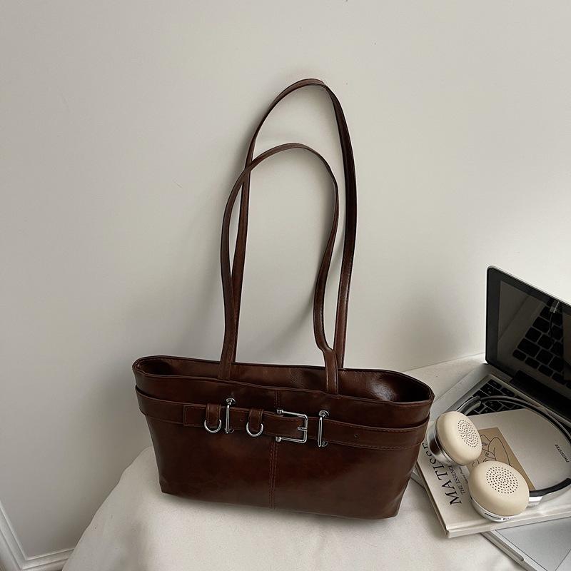 Simple Style Faux Leather Shoulder Bag for Women Fashion Commuter Handbag