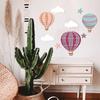 9 Pcs Hot Air Balloon Wooden Wall Sign Boho Nursery Wall Art Stars Clouds Balloons Wall Sculpture for Kids Bedroom Playroom Home Decor