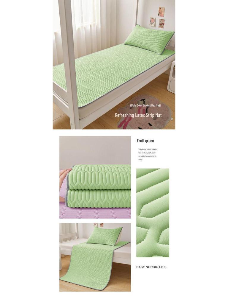 Thickened Ice Silk Cool Bed Sheet & Latex Mattress Topper for Summer