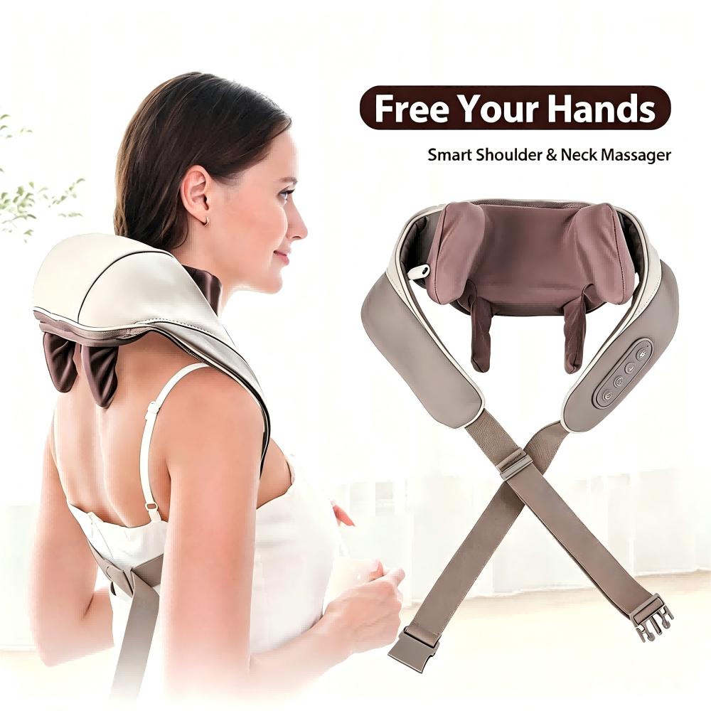Powerful Neck And Shoulder Massager Shiatsu Kneading Neck And Back Massage Shawl Trapezius Massager Neck Cervical Masajeador