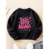 Kids Crewneck Sweatshirt,Heart Text Print Long Sleeve Top for Autumn Winter