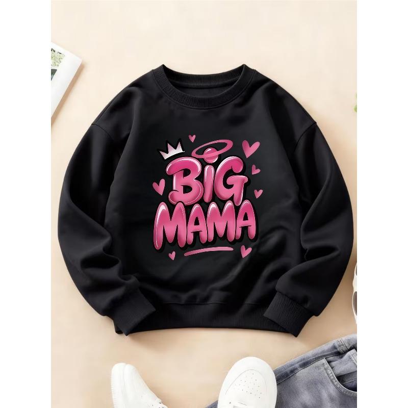 Kids Crewneck Sweatshirt,Heart Text Print Long Sleeve Top for Autumn Winter 110