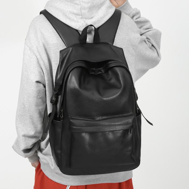 Hong Kong Style Solid Color Ins Locomotive Street Style Student Schoolbag Spring Large-capacity Backpack
