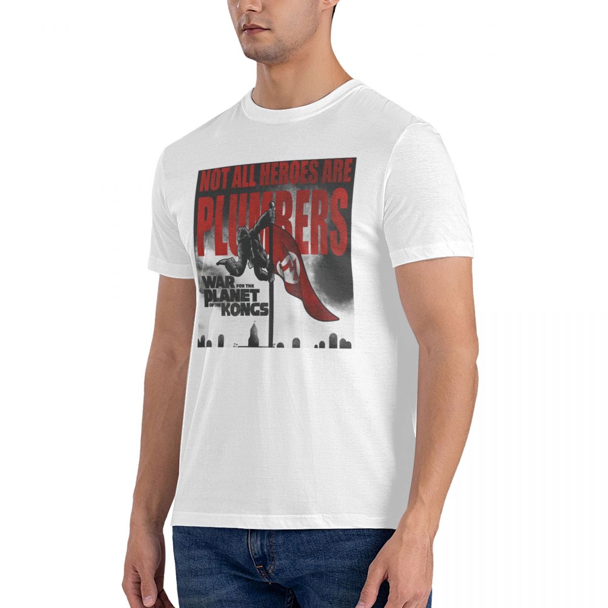 

Футболка Donkey Kongs Не все герои - сантехники Принт Повседневная футболка с коротким рукавом Унисекс Готическая футболка XXXXXL белый