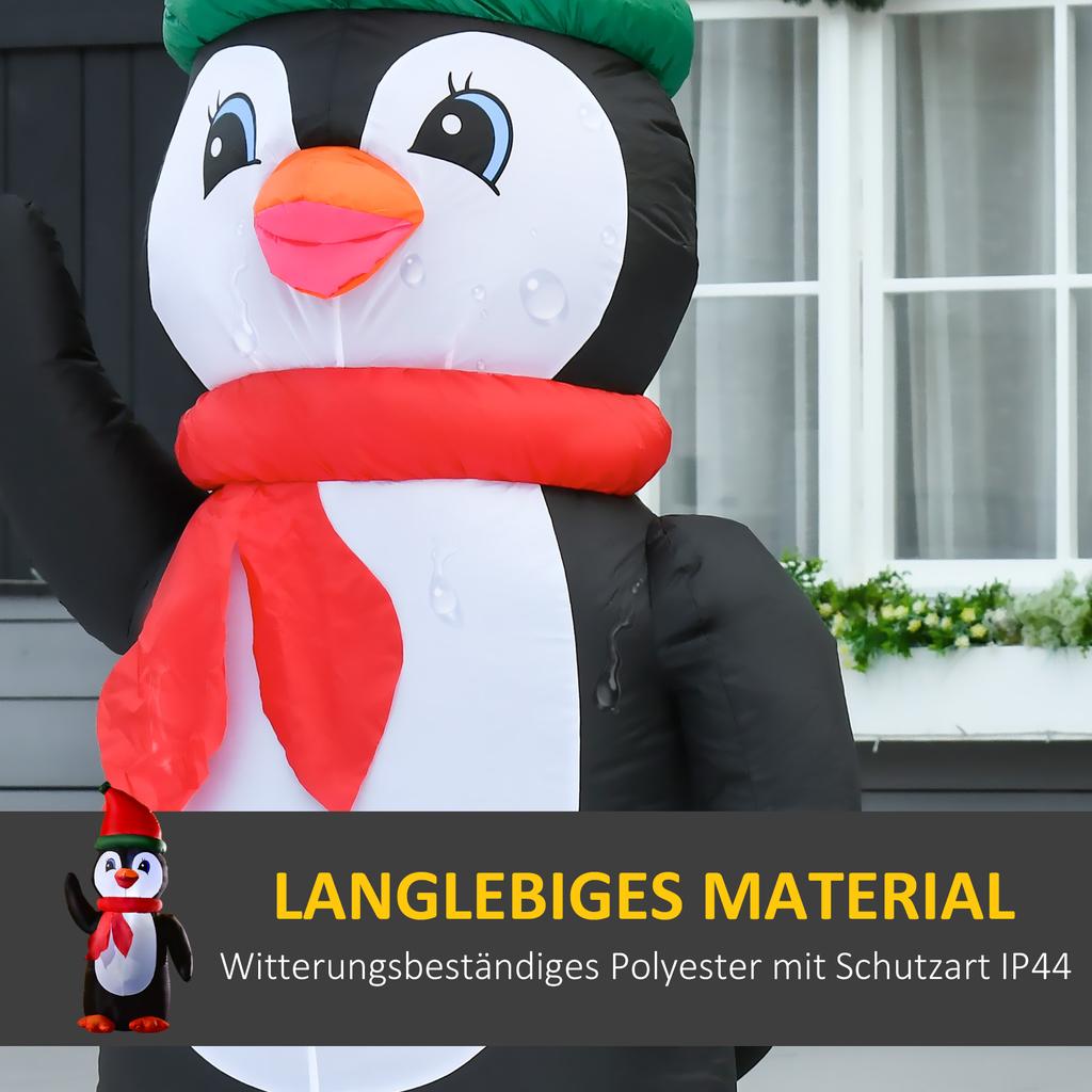 155cm Inflatable Christmas Penguin Christmas Decoration with 3 Built-in Lights, Inflatable Christmas Decoration for Indoor Outdoor Garden Party Court