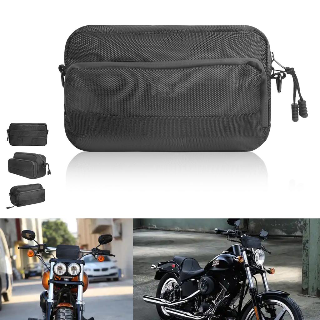 Motorcycle Handlebar Bag Universal Tool & Crossbody Bag Dirtbike Storage Pouch for Front Fork Sissy Bar for Cruiser Softail Dyna