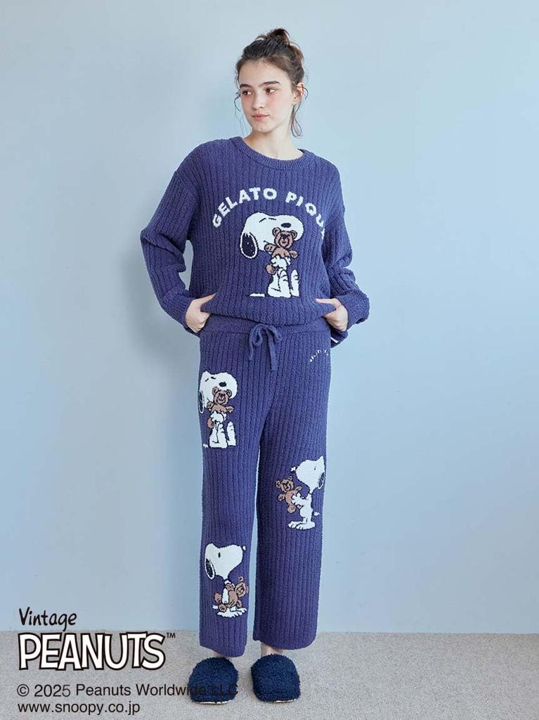 PEANUTS JQD Long Pants PWNP251032 NVY F [Gelato Pique] SNOOPY×BEAR Women's
