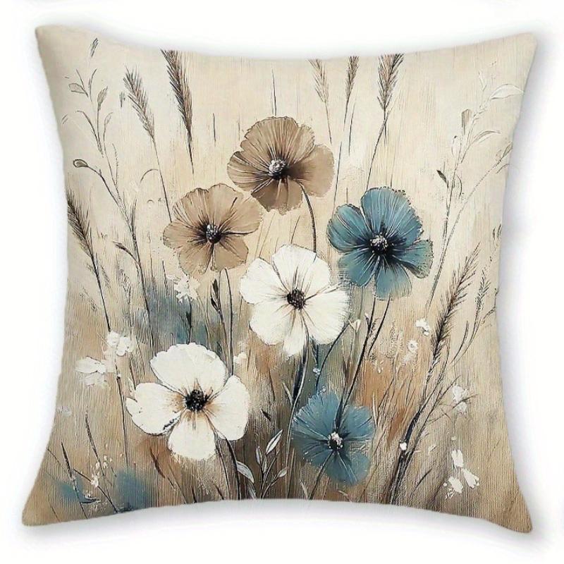 Elegant Watercolor Floral Pillow Covers Soft Color Cushion Covers Zippered Sofa Living Room Bedroom Outdoor Home Botanical Art