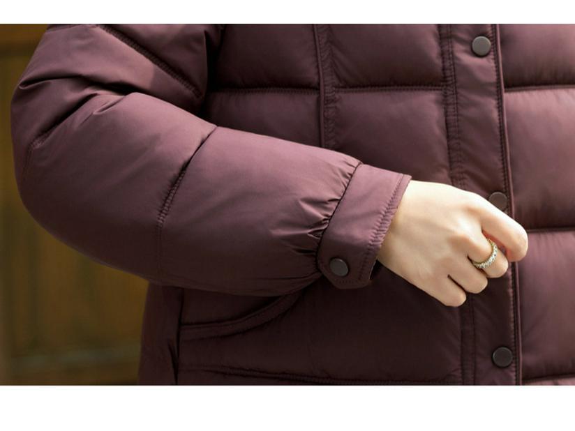 Warm Cotton Padded Jacket with Stylish Lapel for Middle-Aged and Elderly Women