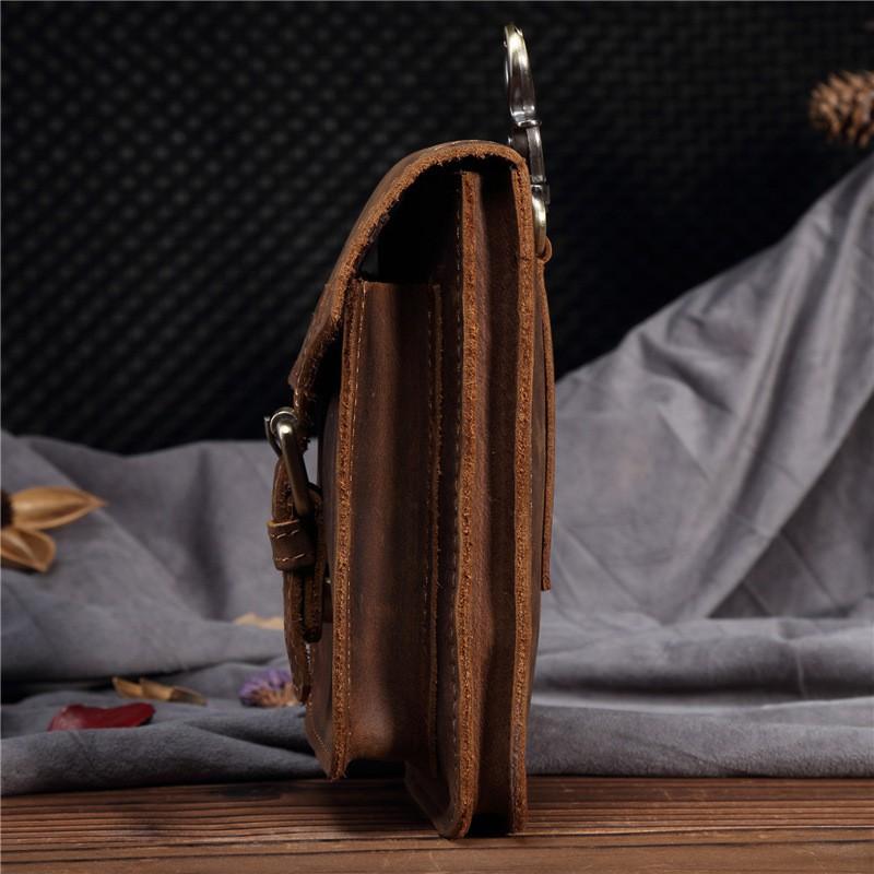 Original Men's Genuine Leather Waist Bag Retro Crazy Horse Motorcycle Artistic Leisure Phone