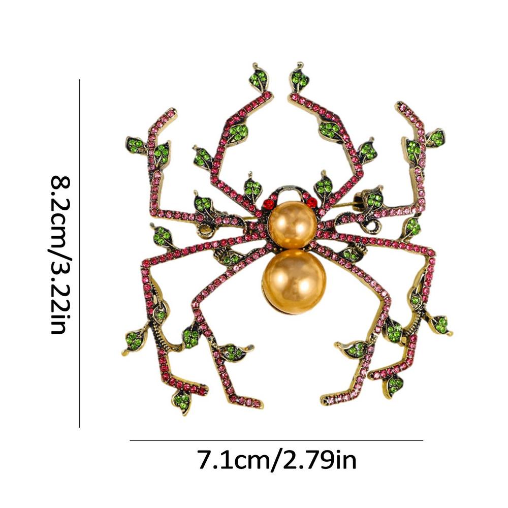 

Брошь Паук с жемчугом, Булавка для воротника с животными, со стразами и жемчугом, Хэллоуинские украшения для платья, свитера, шарфа, пальто, куртки, костюма