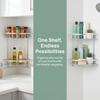 Two Layer Corner Shower Shelf Silver Bathroom Corner Shelf Durable Shower Shelf Rack  Household Use