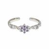 Korean-Style Purple Diamond Four-Leaf Clover Ring for Women - Elegant and Fashionable Index Finger Accessory
