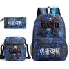 3pz Zaino Jujutsu Kaisen Ragazzi Ragazze Anime Mochila Zaino Scolastico Studente con Borsa a Tracolla Astuccio Viaggio Quotidiano Rucksack