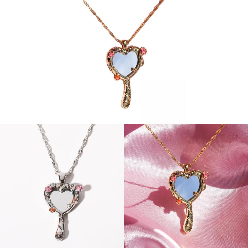In Spired Heart Shaped Necklace With Copper Material And Rhinestone Accents For Daily Wear