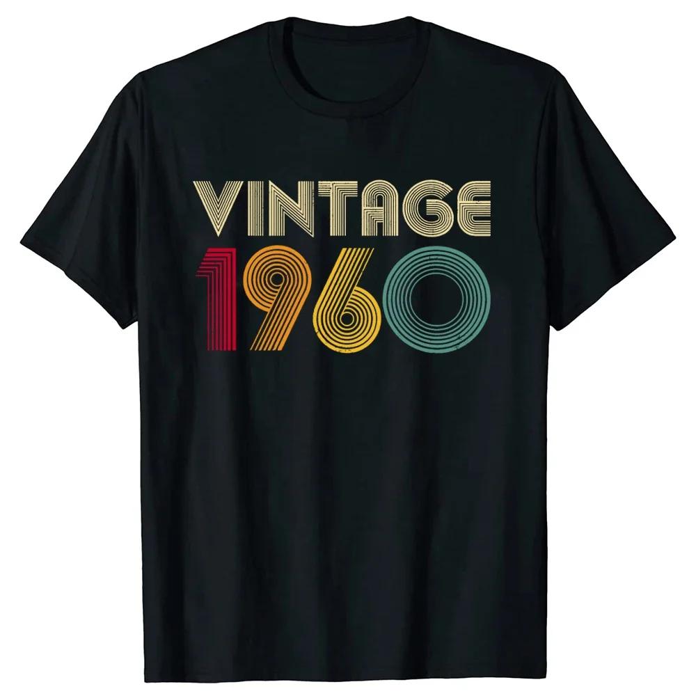

New Men 1960 64 Years Old T Shirt Oversize Printed Casual Tee shirt Casual Short Sleeve Vintage Couples T-Shirt - Men s Summe... 5XL різнокольоровий