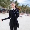 2025 Women's Hooded Long Sleeve Wetsuit Set with Split Pants - Slim Fit Sun Protection for Surfing