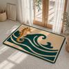 Ocean Creatures Swim Under Sun Floor Mat Flannel Rug Soft Non Slip Washable Door Mat For Bathroom Kitchen Home Decor