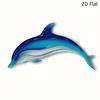 1 Stück Metallic Blau Delfin Wandkunst - Marine Heimdekoration