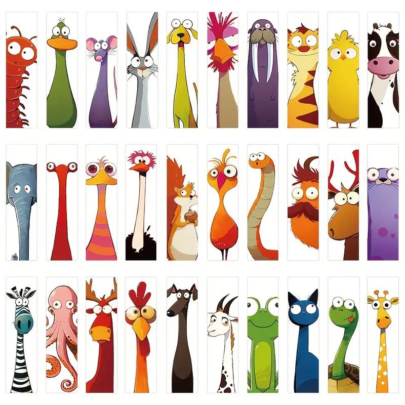 30 Pcs Bookmark Cartoon Animal Bookmarks Stationery Creative DIY Reading Gifts School Supplies Office